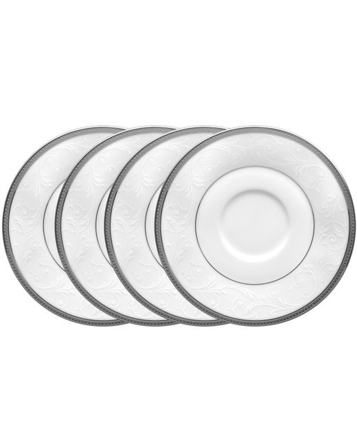 Noritake Regina Platinum Set of 4 Saucers Service For