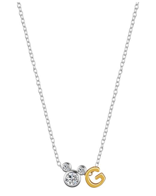 Disney Unwritten Cubic Zirconia Mickey Mouse Initial Pendant Necklace