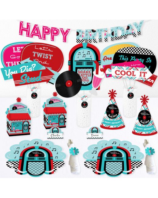 Big Dot Of Happiness 50s Sock Hop Rock N Roll Happy Birthday Party Ready to Pack 8 Guests