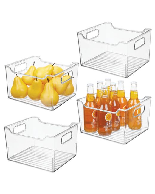 Mdesign Kitchen Pantry/Cabinet Storage Bin with Handles 4 Pack