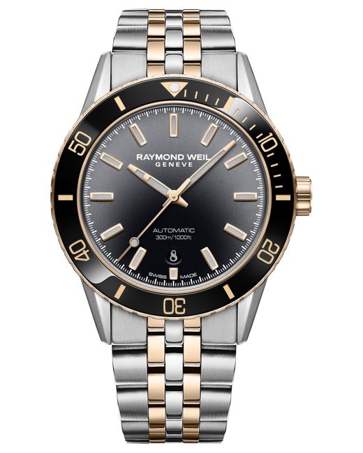 Raymond Weil Swiss Automatic Freelancer Diver Two-Tone Stainless Steel Bracelet Watch 43mm