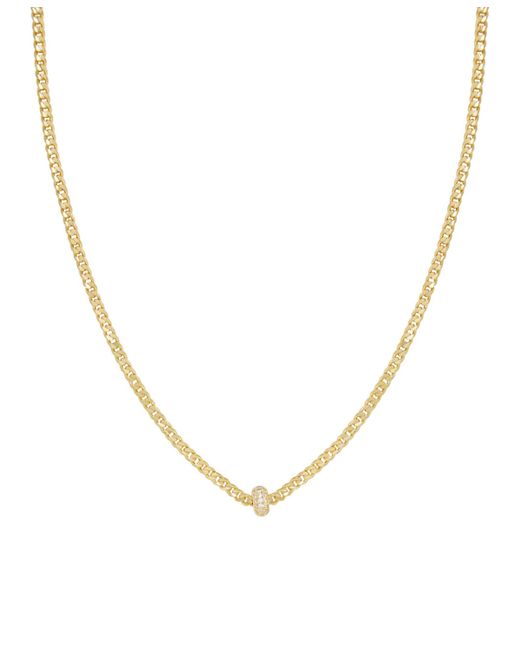 Ettika Simple Flat Chain and Crystal Bead Necklace