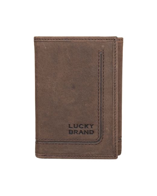 Lucky Brand Grooved Leather Trifold Wallet