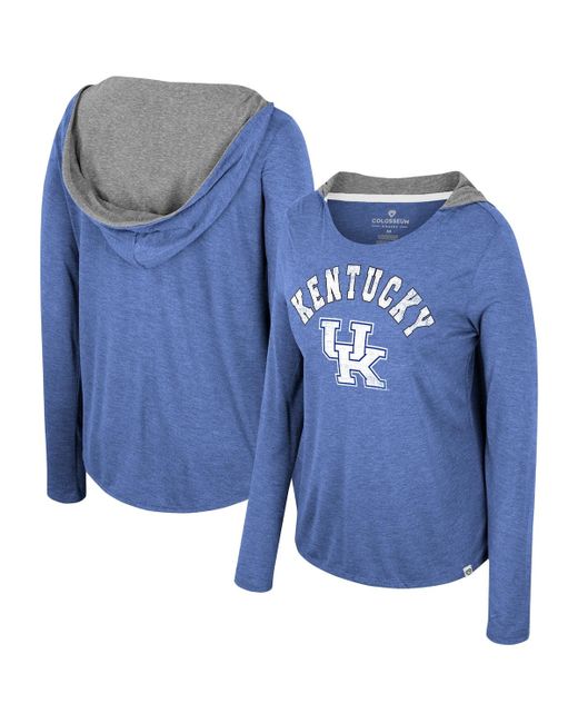 Colosseum Kentucky Wildcats Distressed Heather Long Sleeve Hoodie T-shirt