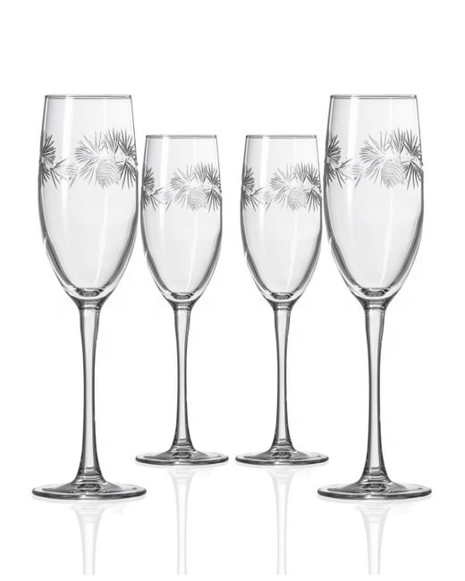 Rolf Glass Icy Pine Flute 8Oz Set Of 4 Glasses