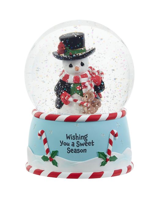 Precious Moments Wishing You a Sweet Season Annual Snowman Musical Resin Glass Snow Globe