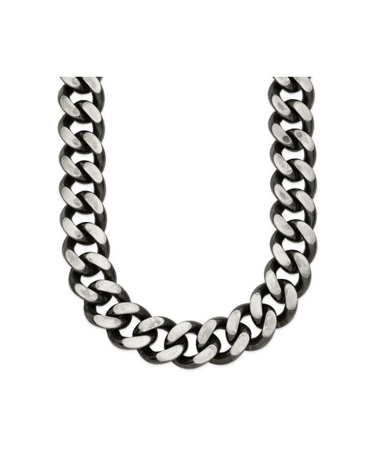Chisel Oxidized 13.75mm inch Curb Chain Necklace