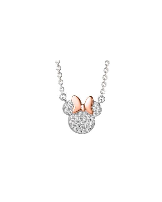 Disney Minnie Mouse Plated Cubic Zirconia Necklace 162 pink