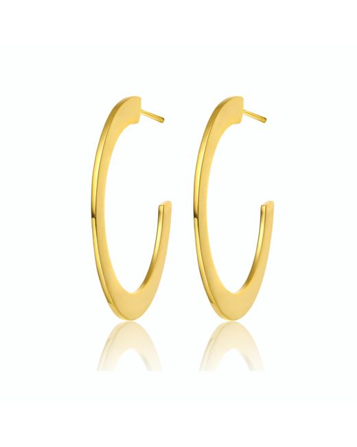 Rachel Glauber 14K Plated Large Open Hoop Earrings