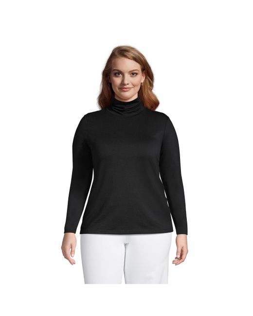 Lands' End Plus Lightweight Fitted Long Sleeve Turtleneck Tee