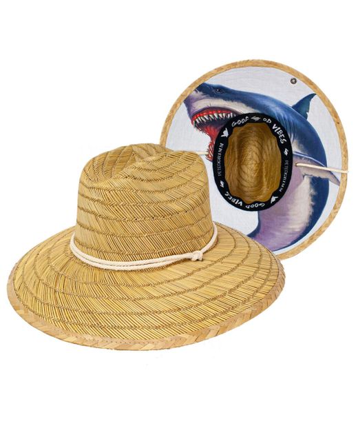 Peter Grimm Shark Straw Lifeguard Hat