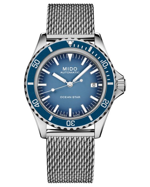 Mido Swiss Automatic Ocean Star Tribute Stainless Steel Mesh Bracelet Watch 41mm