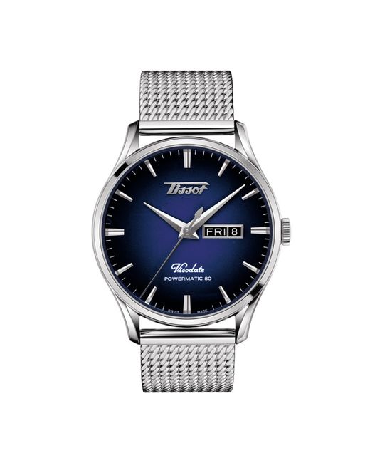 Tissot Swiss Automatic Heritage Visodate Powermatic 80 Stainless Steel Mesh Bracelet Watch 42mm