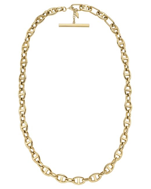 Fossil Heritage D-Link Tone Stainless Steel Anchor Chain Necklace