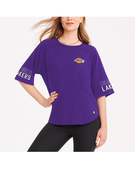 Dkny Sport Los Angeles Lakers Diana Raglan Tri-Blend Oversized T-shirt