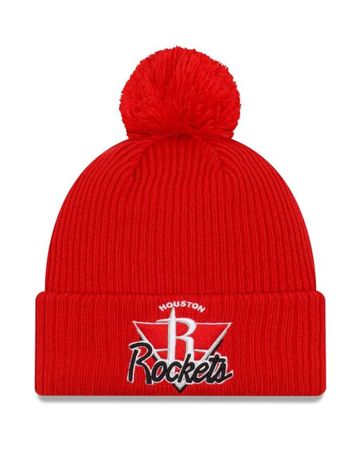 New Era Houston Rockets 2021 Nba Tip-Off Team Pom Cuffed Knit Hat
