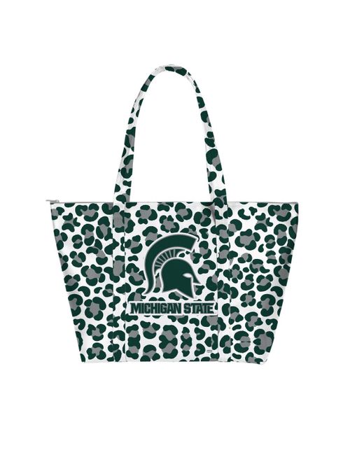 Indigo Falls Michigan State Spartans Leopard Weekender Tote Bag