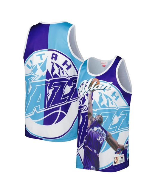 Mitchell & Ness Karl Malone and Turquoise Utah Jazz Sublimated Player Tank Top