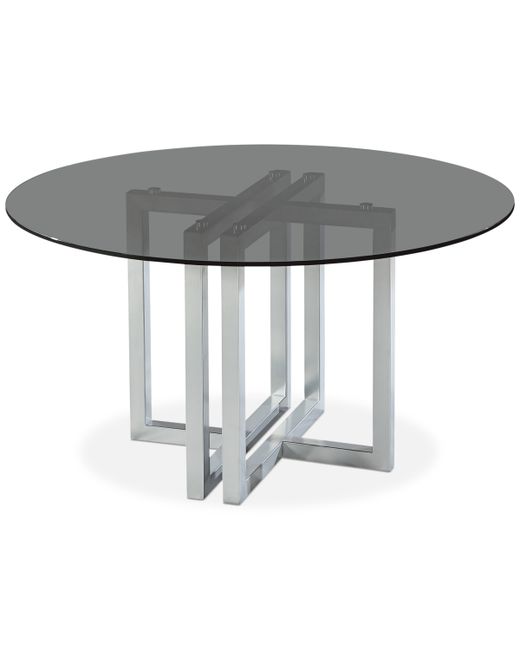 Macy's Emila 54 Round Glass Mix and Match Dining Table Created for