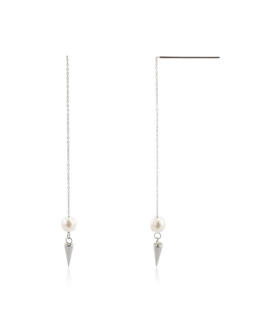 Rebl Jewelry Ash Pearl and Spike Threader