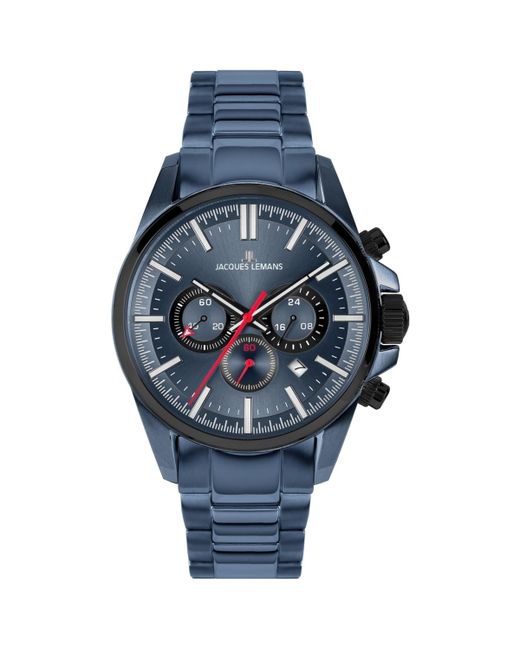 Jacques Lemans Liverpool Watch with Solid Strap Ip-/Ip-Black Bicolor Chronograph 1-2119