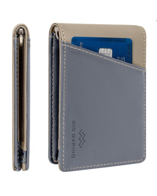 Mio Marino Slim Bifold Wallet with Quick Access Pull Tab orange