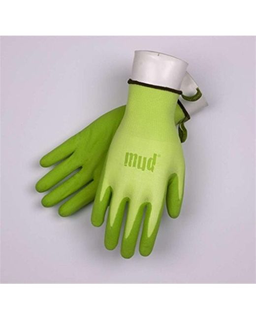 Protective Industrial Products Mud Simply Gloves Nitrile Coated For Gardening and Work Kiwi Small