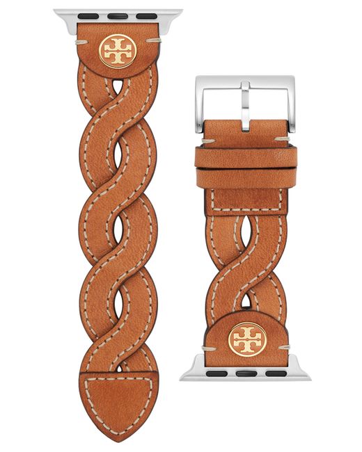 Tory Burch Luggage Braided Leather Band for Apple Watch 38mm/40mm