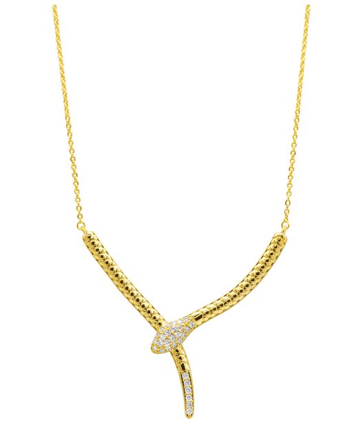 Adornia 14K Plated Crystal Wrap Snake Necklace