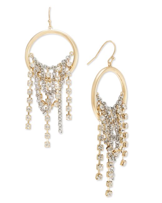 I.N.C. International Concepts Crystal Chain Fringe Drop Earrings Created for