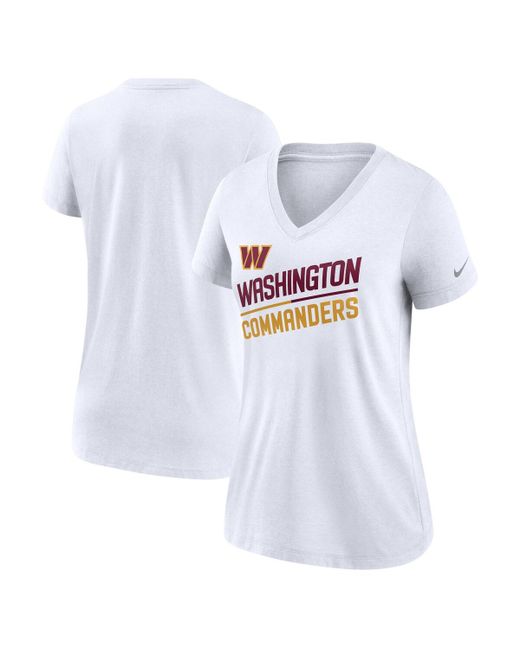 Nike Washington Commanders Slant Logo Tri-Blend V-Neck T-shirt