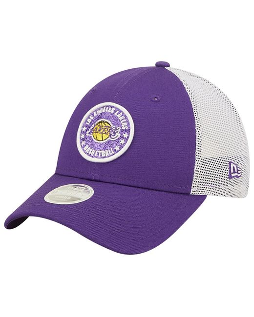 New Era White Los Angeles Lakers Glitter Patch 9Forty Snapback Hat