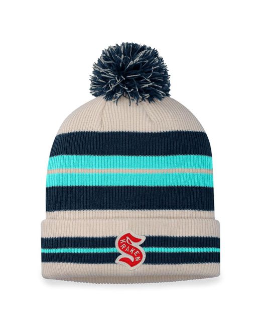 Fanatics Seattle Kraken Navy 2024 Nhl Winter Classic Cuffed Knit Hat with Pom