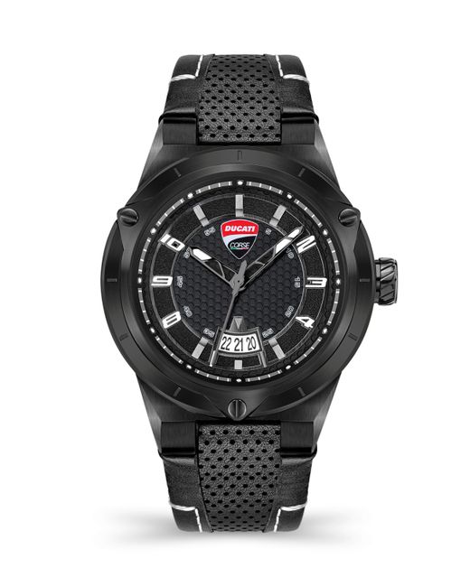 Ducati Corse Quartz Genuine Leather Watch 45mm