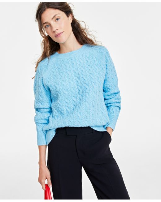 On 34th Perfect Cable-Knit Crewneck Sweater Created for