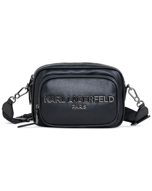 Karl Lagerfeld Voyage Camera Crossbody Belt Bag gunmetal
