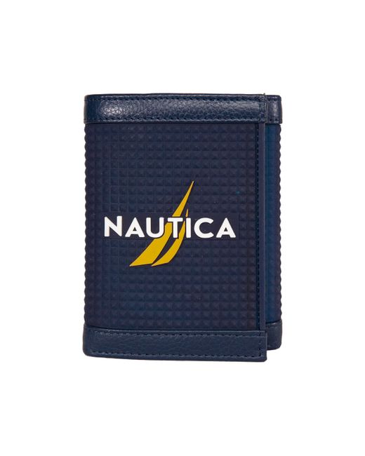 Nautica Logo Rubber Leather Trifold Wallet