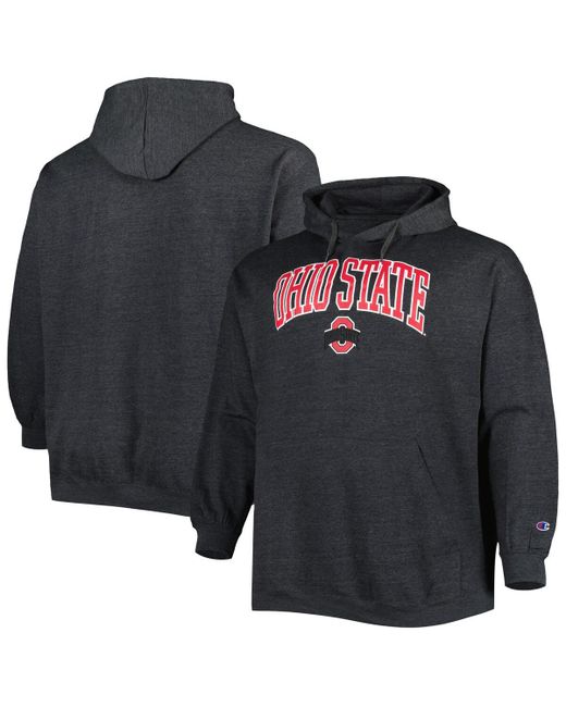 Champion Ohio State Buckeyes Big and Tall Arch Over Logo Powerblend Pullover Hoodie