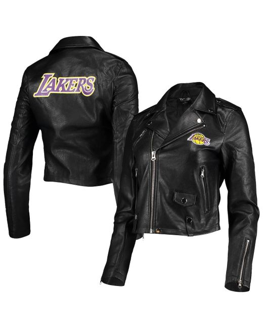 The Wild Collective Los Angeles Lakers Moto Full-Zip Jacket