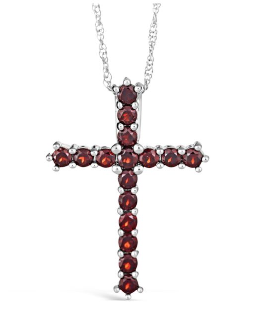 Macy's Gemstone Cross Pendant Necklace Sterling