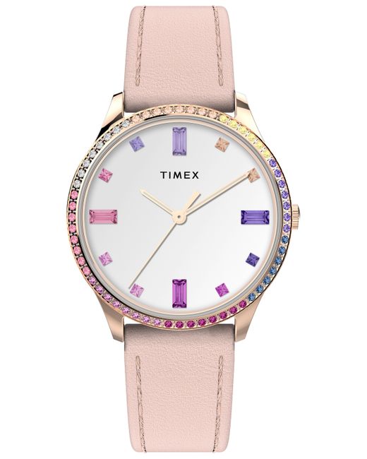 Timex Quartz Analog Premium Dress Leather Watch 32mm