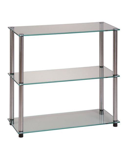 Convenience Concepts Designs2Go Classic Glass 3 Shelf Bookcase