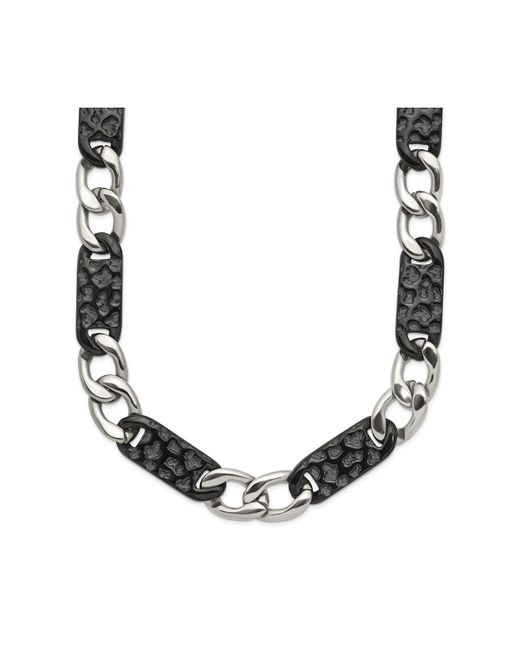 Chisel Polished Ip-plated Link inch Necklace
