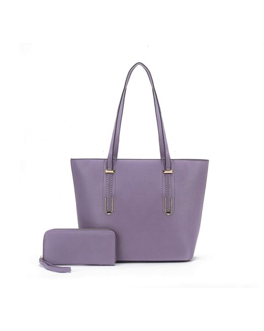 MKF Collection Mina Handbag Set Tote Bag and Wristlet Wallet by Mia K