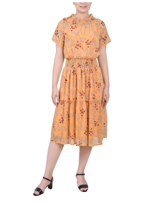 Ny Collection Short Sleeve Smocked Waist Dress