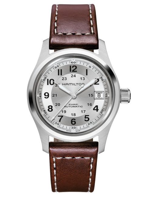Hamilton Swiss Automatic Field Brown Leather Strap Watch 38mm