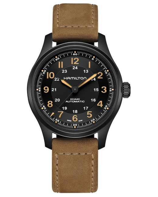 Hamilton Swiss Automatic Field Brown Leather Strap Watch 42mm