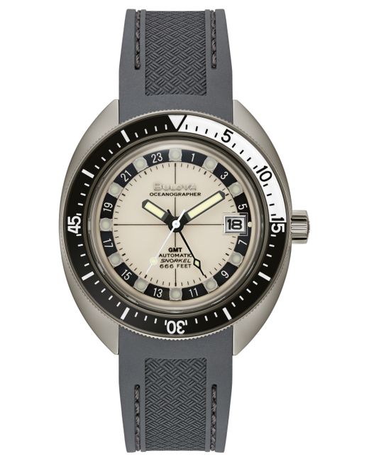 Bulova Automatic Oceanographer Gmt Polyurethane Strap Watch 41mm