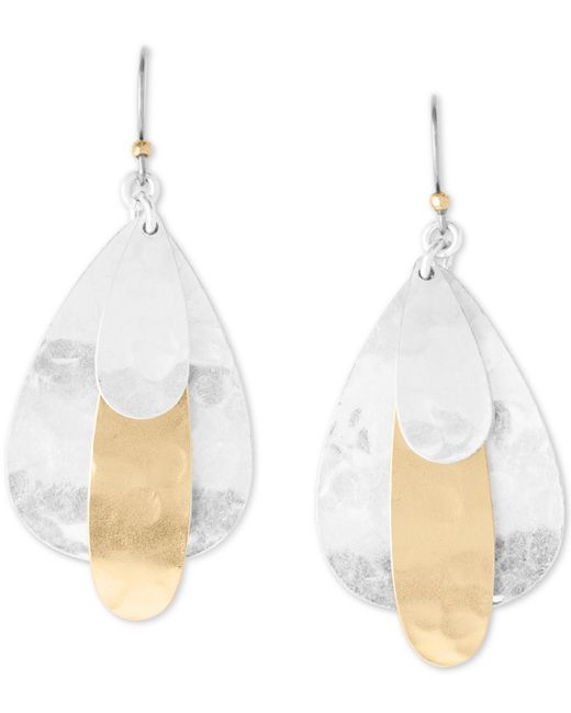 Lucky Brand Hammered Paddle Drop Earrings
