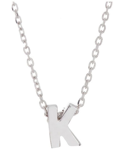 Adornia Rhodium-Plated Mini Initial A Pendant Necklace 16 2 extender K